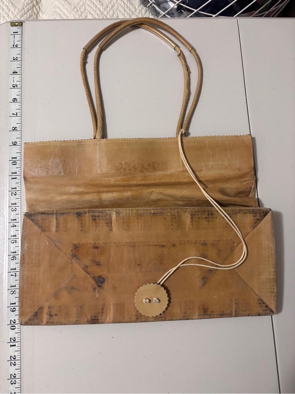 Vintage Brave Brown Bag Shopping Tote Waxed Canvas Original Base & Hang Tag Tan - Picture 4 of 9